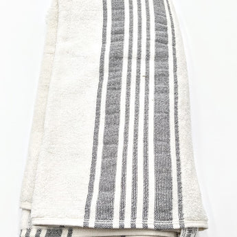 Multistripe Bath Towels Cream/Gray 27"x 52" - Hearth & Hand™ with Magnolia