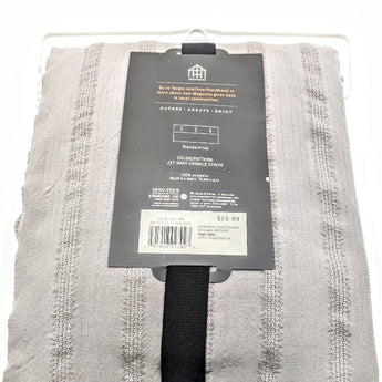 Hearth and Hand with Magnolia Jet Gray Dobby Crinkle Stripe Shower Curtain 72" x 72"