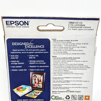 EPSON 252 DURABrite Ultra Ink Standard Capacity Black Cartridge (T252120-S) Works with WorkForce WF-3620, WF-3640, WF-7110, WF-7610, WF-7620, WF-7710, WF-7720, WF-7210