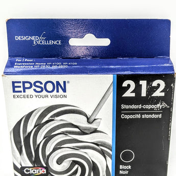 Epson 212 Single Ink Cartridge - Black (T212120-CP)EPSON 212 Claria Ink Standard Capacity Black Cartridge (T212120-S) Works with WorkForce WF-2830, WF-2850, Expression XP-4100, XP-4105