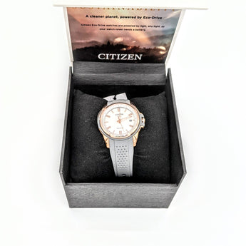 Citizen Eco Drive Weekender Pink Gold Tone Stainless Steel Quartz Ladies Watch