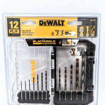 Black and Gold Impact Ready Metal Twist Drill Bit Set (12-Piece)