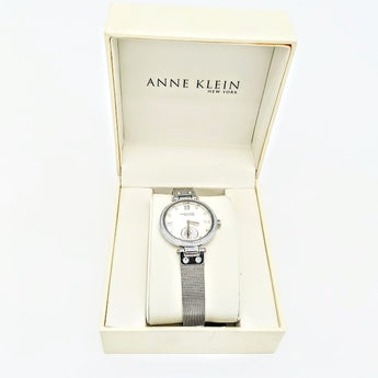 Anne Klein New York 35mm Ladies Quartz Watch Silver Mesh 12/2309SVSV