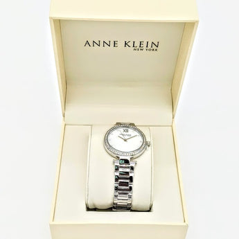 Anne Klein Ladies White Ceramic & Gold Tone PVD Quartz Watch 12-2350GPWT