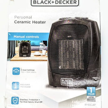 BLACK+DECKER Personal Ceramic Indoor Heater Black