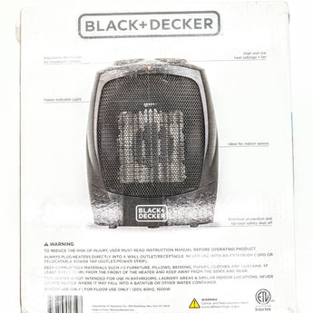 BLACK+DECKER Personal Ceramic Indoor Heater Black