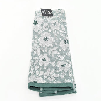 2pc Floral Jacquard Hand Towel Set Moss Green - SKL Home: 100% Cotton, Midweight Terry Fabric, Machine Washable