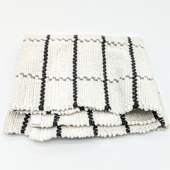 20"x32" Grid Weave Bath Rug Cream/Gray - Hearth & Hand™ with Magnolia: Woven Cotton, Machine Washable