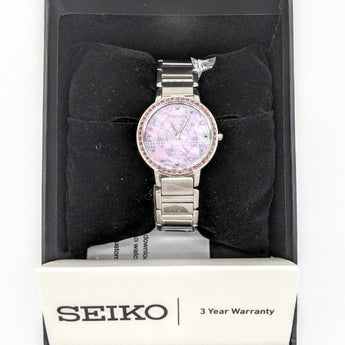 SEIKO Discover More Crystal Pink Dial Ladies Watch SUP453P1