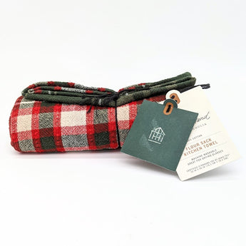 Christmas Plaid Flour Sack Kitchen Towel Dark Green/Red - Hearth & Hand™ with Magnolia