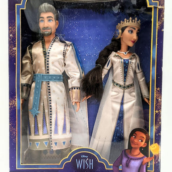 Disney Wish King Magnifico & Queen Amaya of Rosas Dolls 2-Pack, Posable Fashion Dolls in Removable Outfits