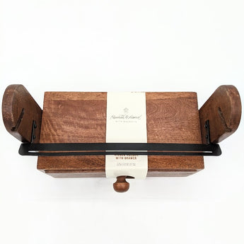 Ribbon Spool Holder with Supply Drawer Brown/Black - Hearth & Hand™ with Magnolia: Mango Wood Desk Organizer