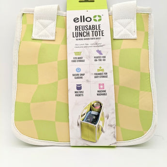 Ello Check Food Storage Container Lunch Bag Green