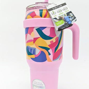 Reduce 40oz Cold1 Vacuum Insulated Stainless Steel Straw Tumbler Mug Paradise Pink: BPA-Free, Dishwasher-Safe, Flip-Top Lid