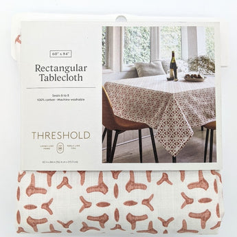 84" X 60" Cotton Stamp Tablecloth Pink - Threshold