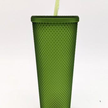 24oz Plastic Tumbler with Straw Frosted Intense Jade - Opalhouse™