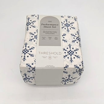 Printed Performance 400 Thread Count Sheet Set - Size King, Snowflake Pattern