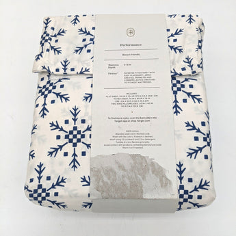 Printed Performance 400 Thread Count Sheet Set - Size King, Snowflake Pattern